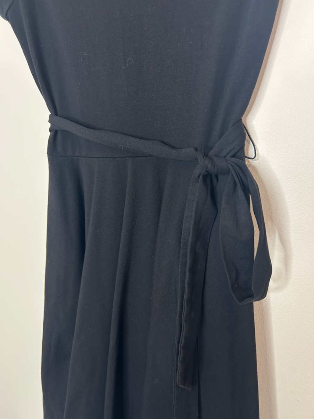Pact Women's Black Organic Cotton Fit & Flare Petal Sleeve Dress Small - Picture 7 of 8